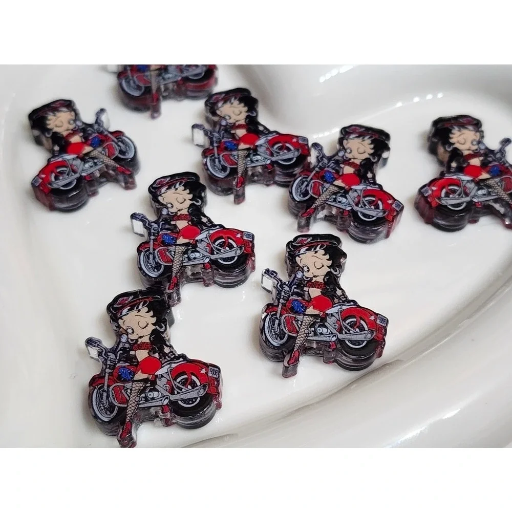 B Boo Beads 2 Pcs Motorcycle  Beaded Pen Jewelry Making Acrylic Crafts Focal